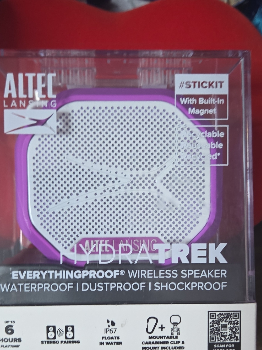 Altec Lansing HydraTrek Waterproof Wireless Speaker - Purple/White